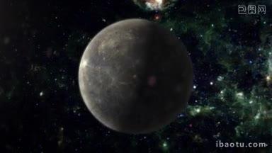 水星在太空轨道上的照片，它的大气层是发光的